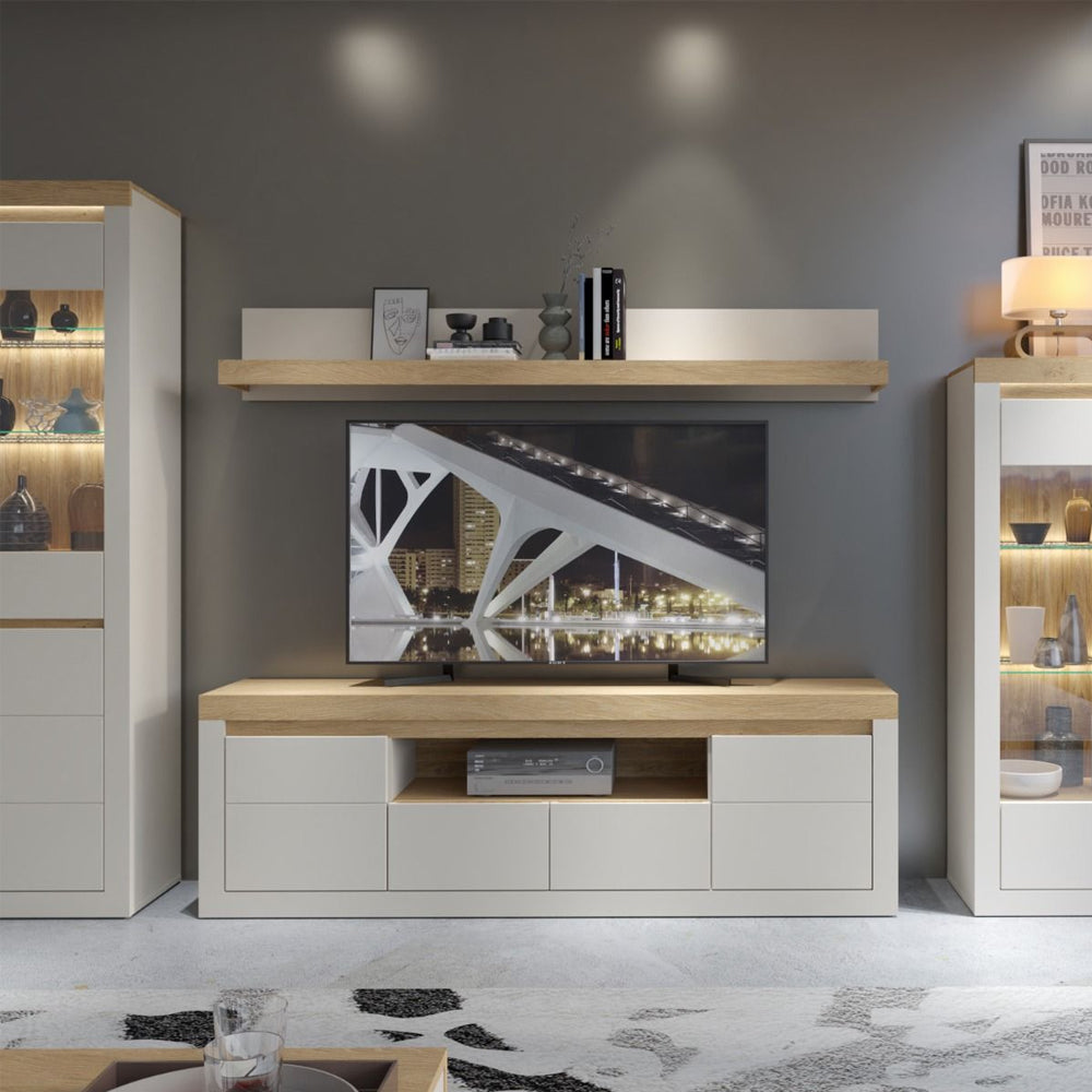 Naxxar Wooden TV Stand 2 Doors 2 Drawers in Cashmere