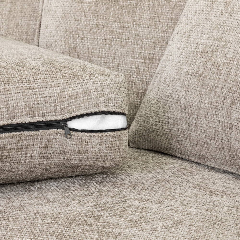 Nebraska 3 Seater Sofa In Stone Fabric