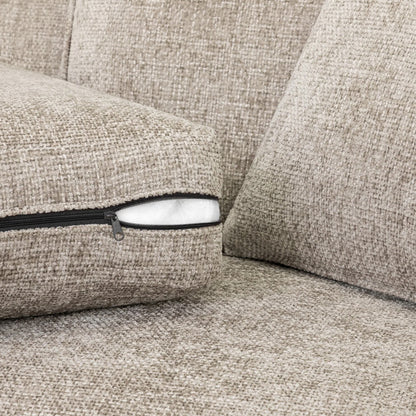 Nebraska 3 Seater Sofa In Stone Fabric