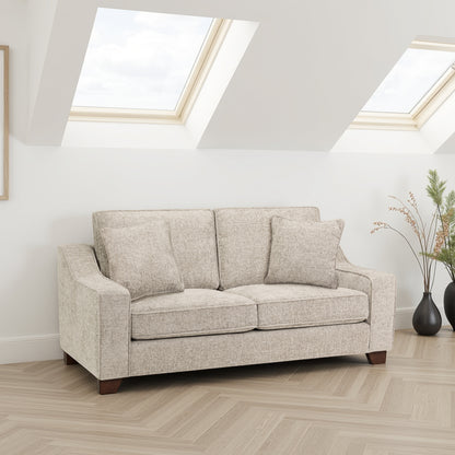 Nebraska 3 Seater Sofa In Stone Fabric