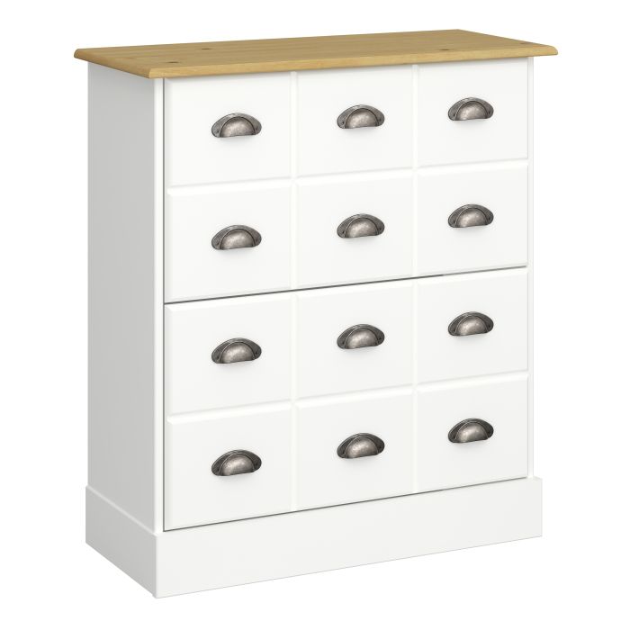 Nola Shoe Cabinet White & Pine - UK