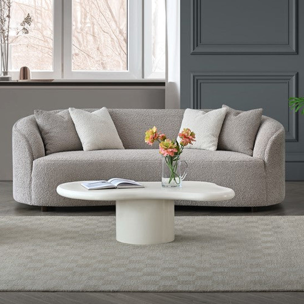 Aluxo Nolita 3 Seater Boucle Teddy Sofa in Koala