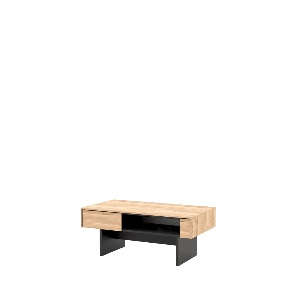 Nomad Wooden Coffee Table 110cm in Mountain Ash and Black