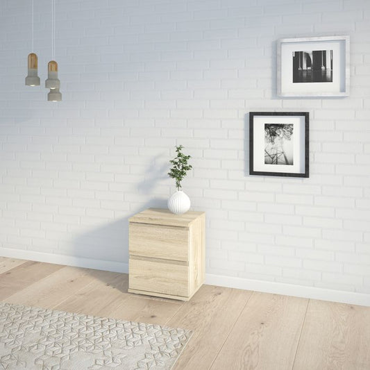 Nova Bedside 2 Drawer in Oak - UK
