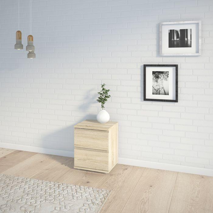 Nova Bedside 2 Drawer in Oak - UK