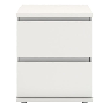 Nova Bedside 2 Drawer in White - UK