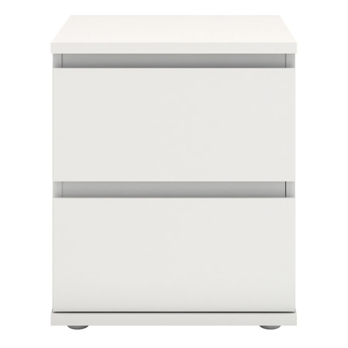 Nova Bedside 2 Drawer in White - UK