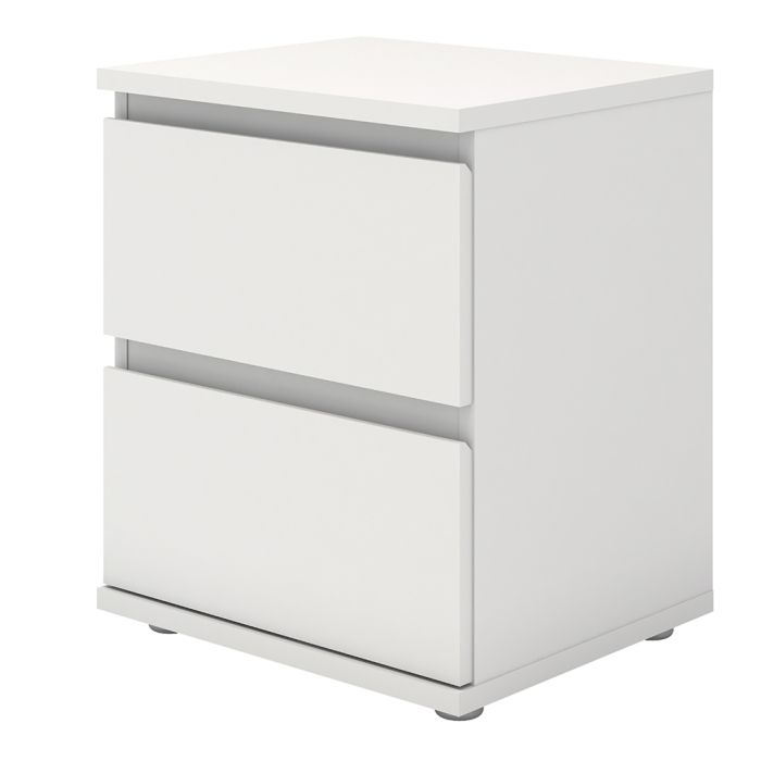 Nova Bedside 2 Drawer in White - UK