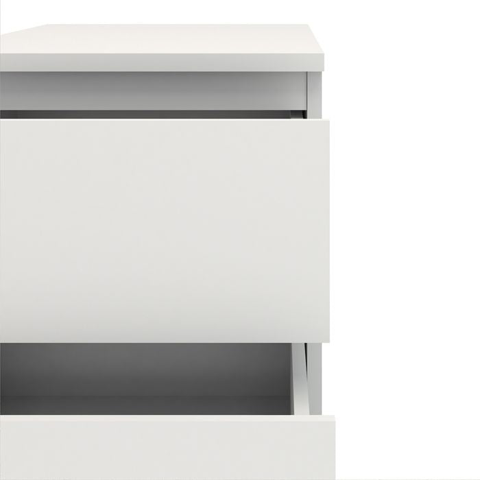 Nova Bedside 2 Drawer in White - UK