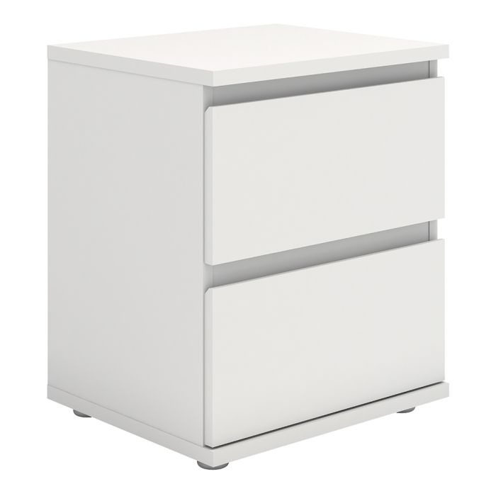 Nova Bedside 2 Drawer in White - UK