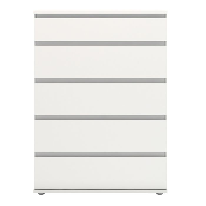 Nova Chest of 5 Drawers in White - UK