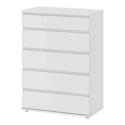 Nova Chest of 5 Drawers in White - UK