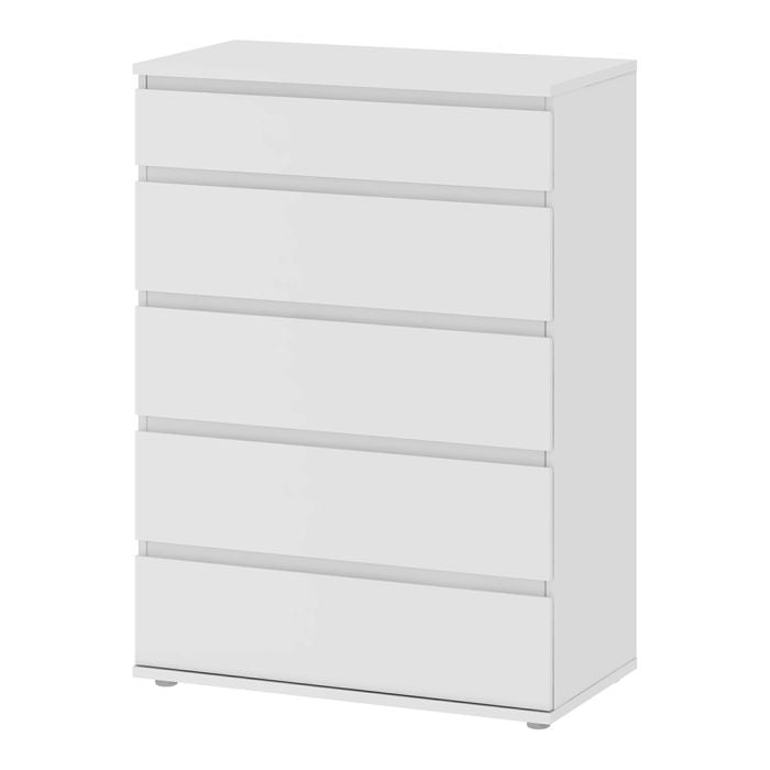 Nova Chest of 5 Drawers in White - UK