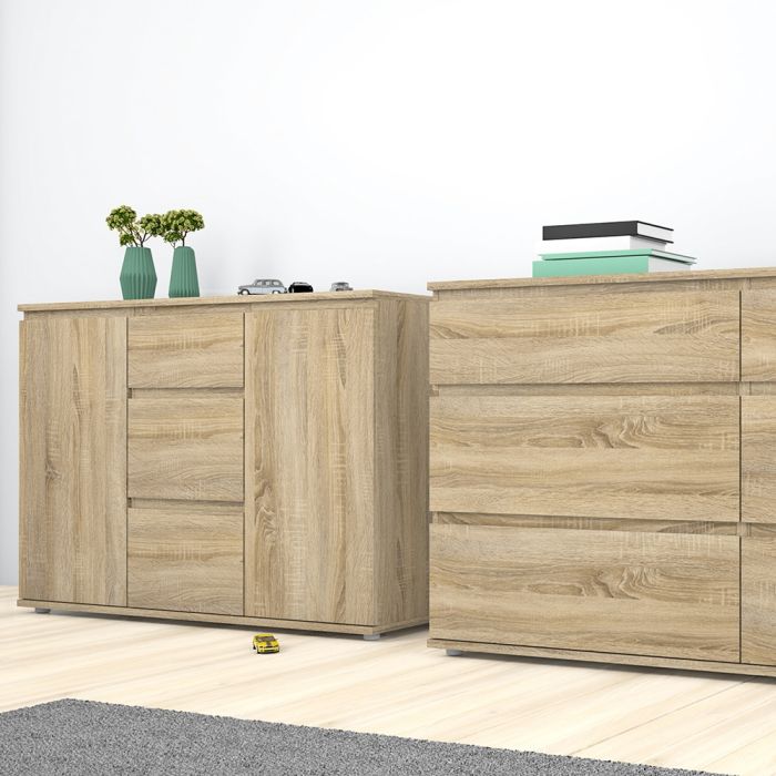 Nova Sideboard 3 Drawers 2 Doors in Oak - UK