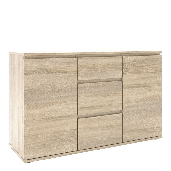 Nova Sideboard 3 Drawers 2 Doors in Oak - UK