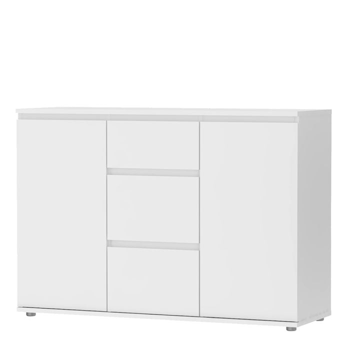 Nova Sideboard 3 Drawers 2 Doors in White - UK