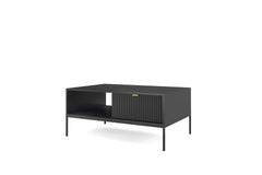 Nova Wooden Coffee Table in Black Matt - 104cm - Furniture One Shop