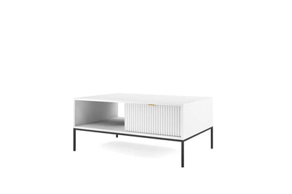 Nova Wooden Coffee Table in White Matt - 104cm