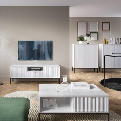 Nova Wooden Coffee Table in White Matt - 104cm - Furniture One Shop