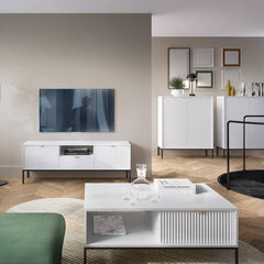 Nova Wooden Coffee Table in White Matt - 104cm - Furniture One Shop