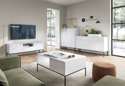 Nova Wooden Coffee Table in White Matt - 104cm