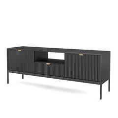 Nova Wooden TV Stand in Black Matt - 154cm - Furniture One Shop