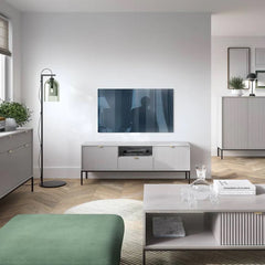 Nova Wooden TV Stand in Grey Matt - 154cm