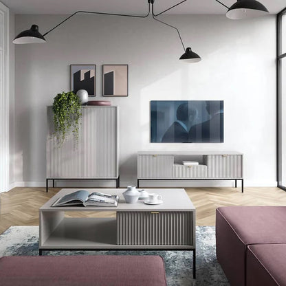Nova Wooden TV Stand in Grey Matt - 154cm
