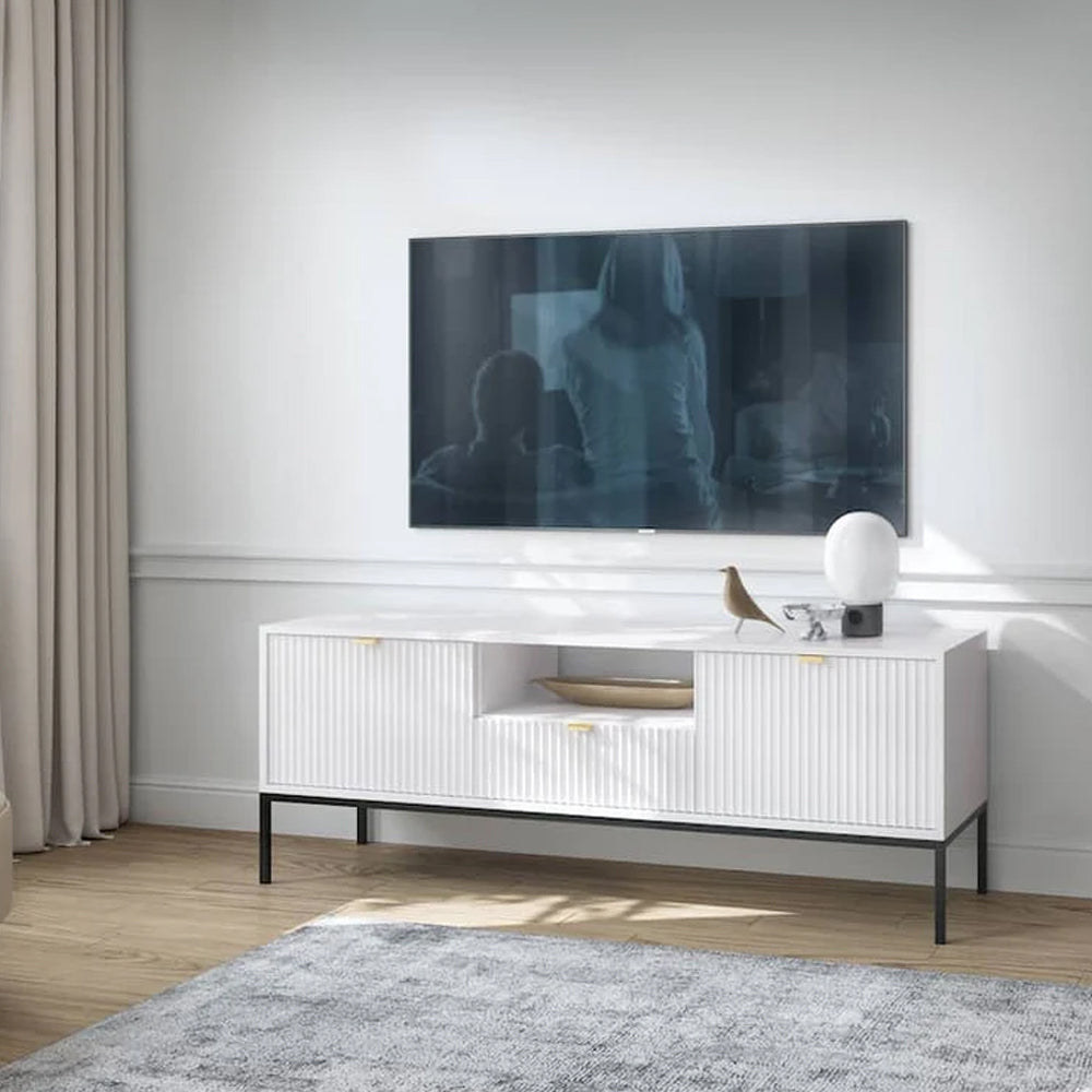 Nova Wooden TV Stand in White Matt - 154cm