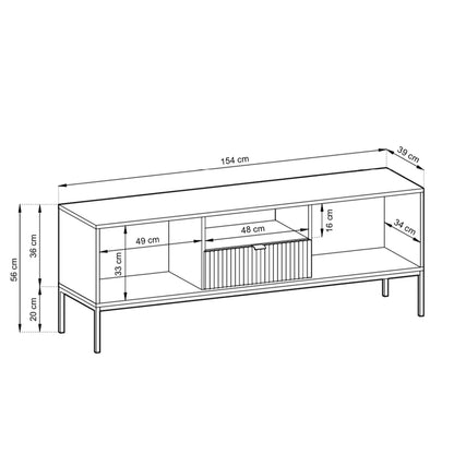 Nova Wooden TV Stand in White Matt - 154cm