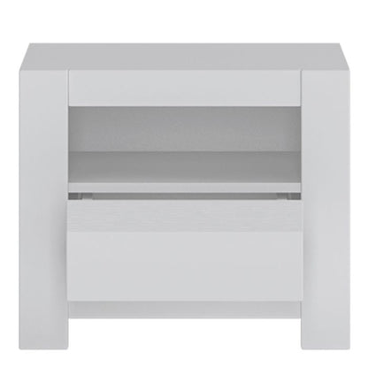 Novi 1 Drawer Bedside Table in Alpine White - UK
