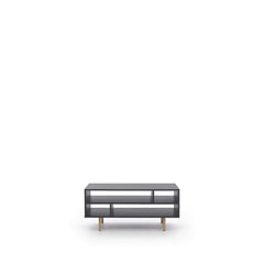 Nubia Wooden Coffee Table 100cm in Black with Gold Metal Legs