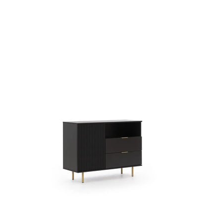 Nubia Wooden 1 Door 2 Drawers Sideboard in Black
