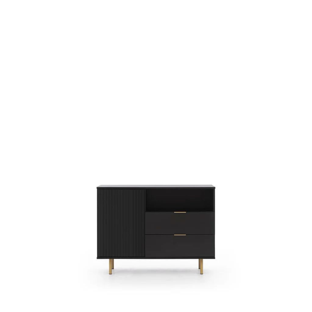 Nubia Wooden 1 Door 2 Drawers Sideboard in Black