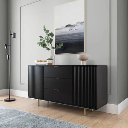 Nubia Wooden 2 Door 3 Drawers Sideboard in Black