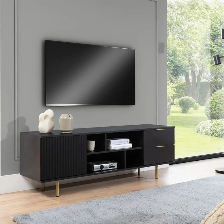 Nubia Wooden TV Cabinet in Black 150cm