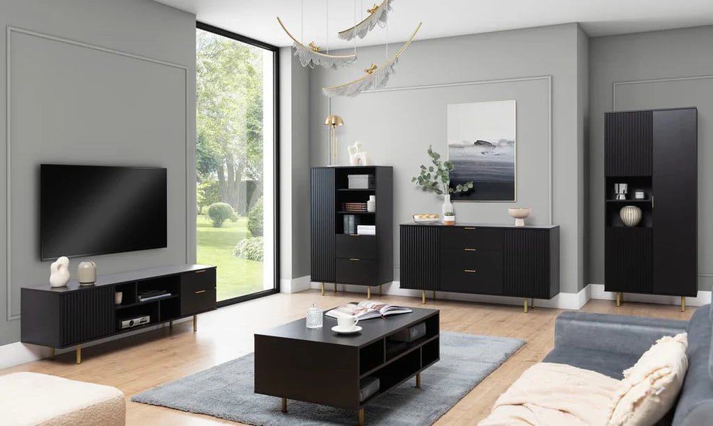 Nubia Wooden TV Cabinet in Black 150cm