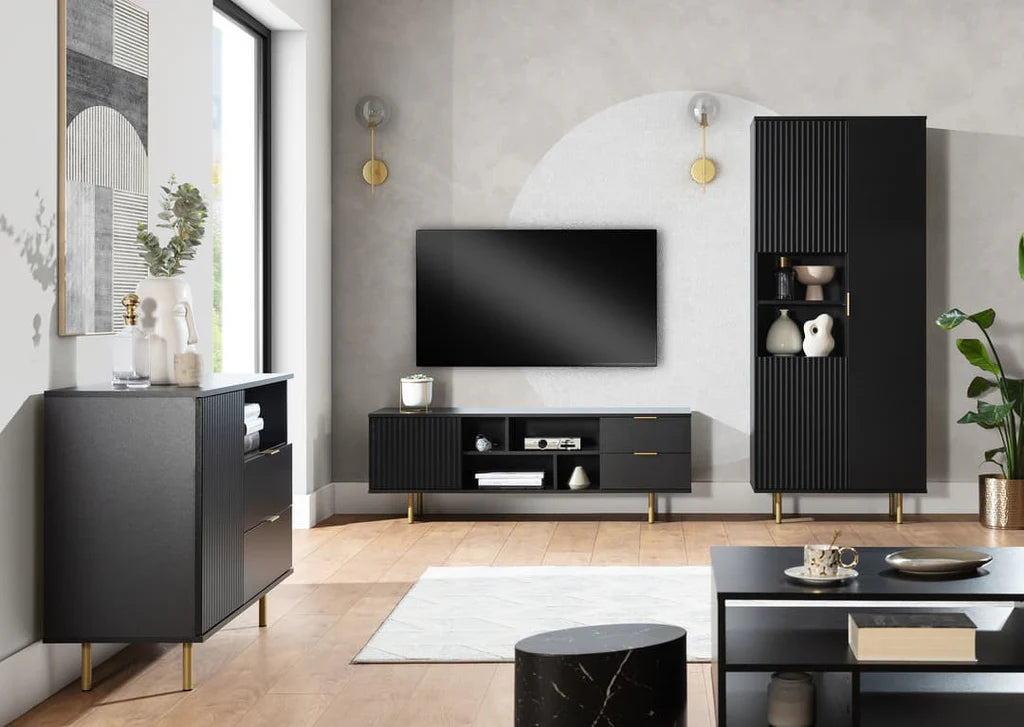 Nubia Wooden TV Cabinet in Black 150cm