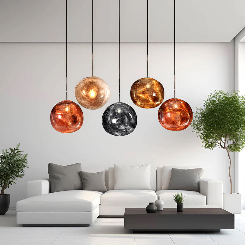 Luna Resin Lava Glass Plated Pendant Light