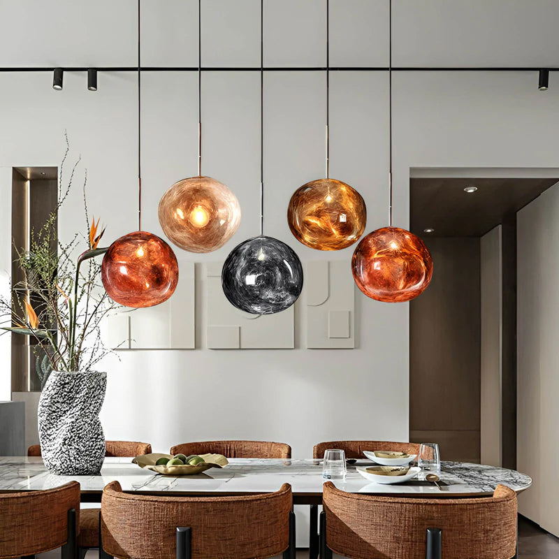 Luna Resin Lava Glass Plated Pendant Light