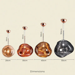 Luna Resin Lava Glass Plated Pendant Light - Furniture One Shop