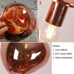 Luna Resin Lava Glass Plated Pendant Light - Furniture One Shop