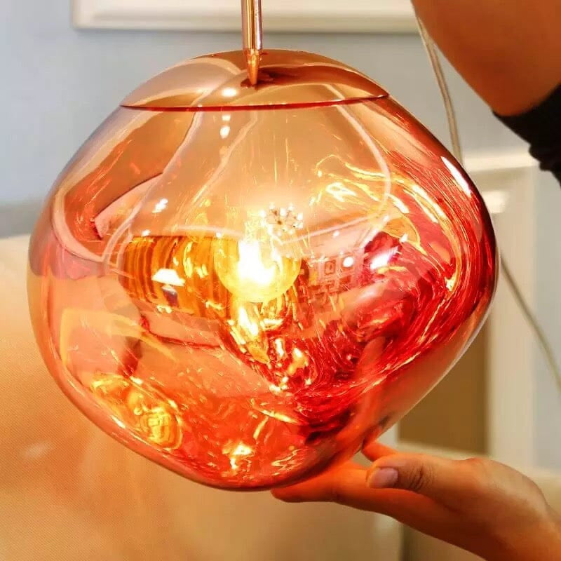 Luna Resin Lava Glass Plated Pendant Light