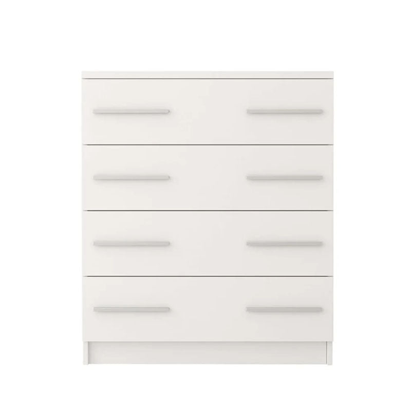 Omega Wooden Chest of Drawers in Matt White with 4 Drawers - 90cm wide - UK