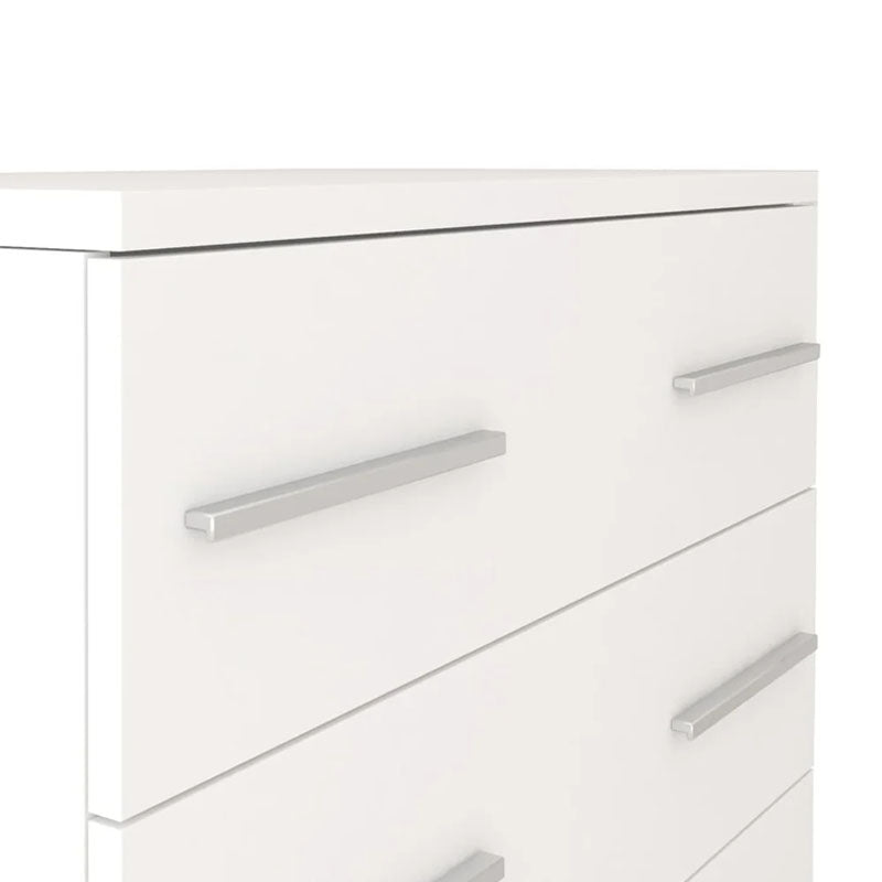 Omega Wooden Chest of Drawers in Matt White with 4 Drawers - 90cm wide - UK