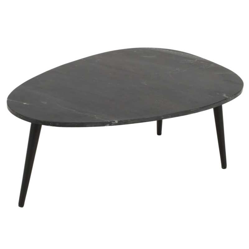 Opal Coffee Table With Black Marble Top & Metal Legs - UK