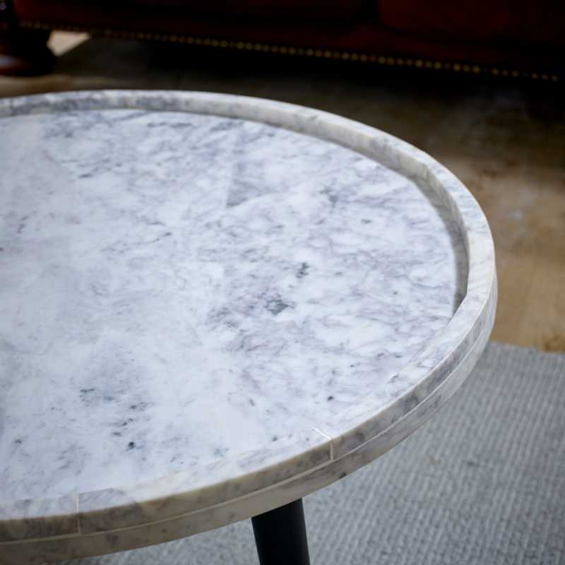 Opal Coffee Table With Marble Top And Metal Legs -UK