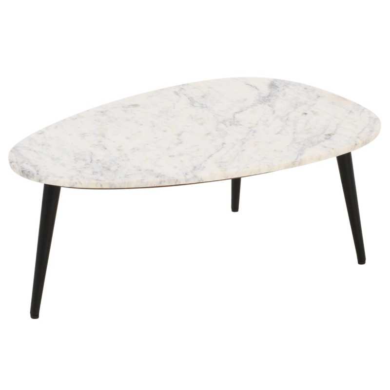 Opal Coffee Table With White Marble Top & Metal Legs - UK