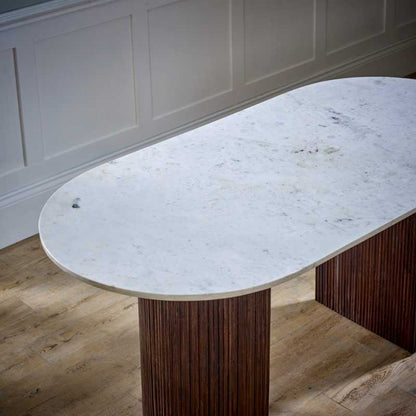 Opal Mango Wood Dining Table With Marble Top 170Cm - UK