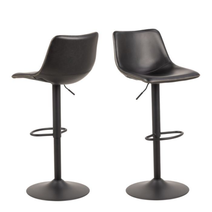 Oregon Bar Stool in Black Set of 2